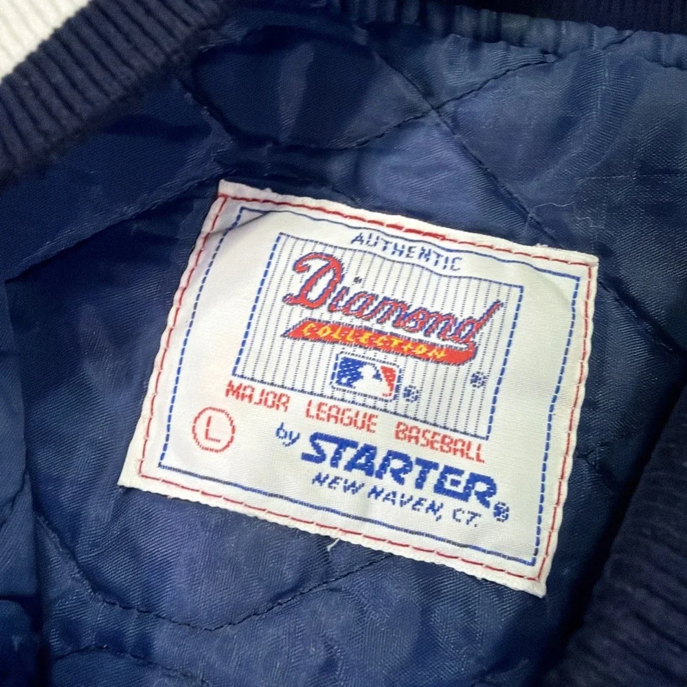 Yankees Starter Satin Jacket 90s Size Large Diamond Collection Authentic USA - Picture 3 of 9